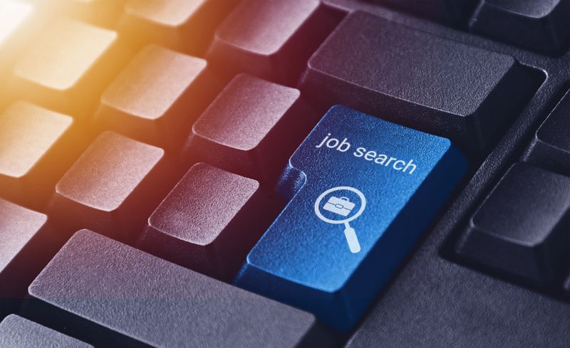 Hiring and Job Search Concept on Keyboard