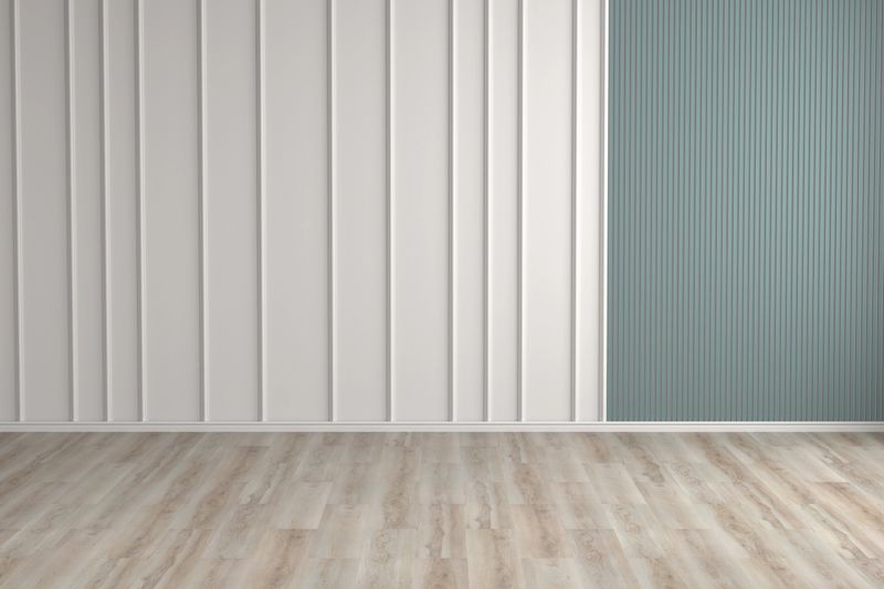 Classic interior with blank wall, panel, moldings. 3d render illustration mock up.