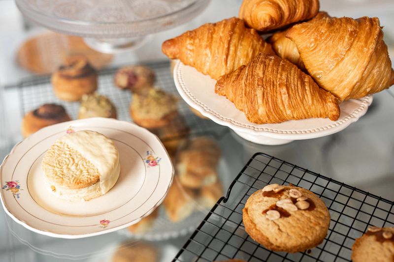 Delicious French pastries on a shop counter - Buenos Aires - Argentina