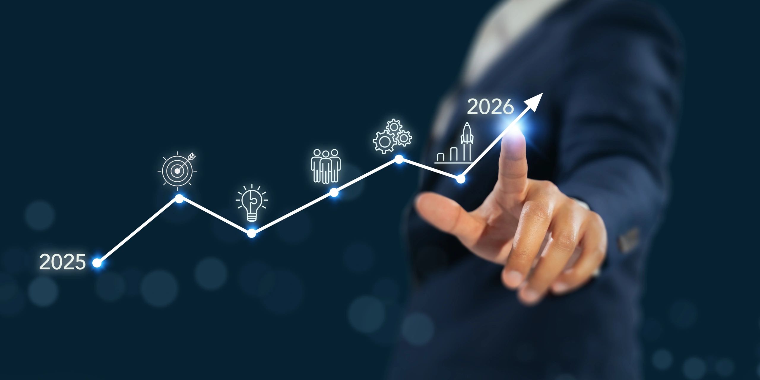Image of a growth line chart that goes up and down over the years.