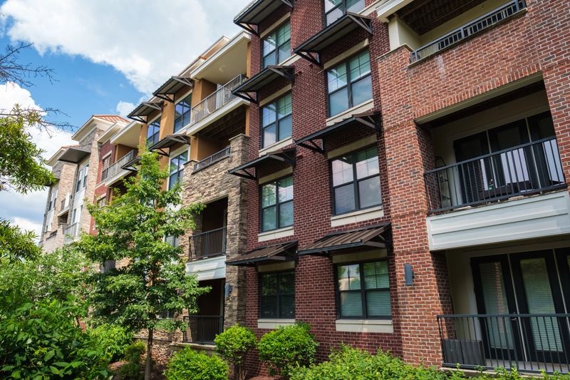 Typical brick facade apartment building complex in Brentwood, Tennessee
