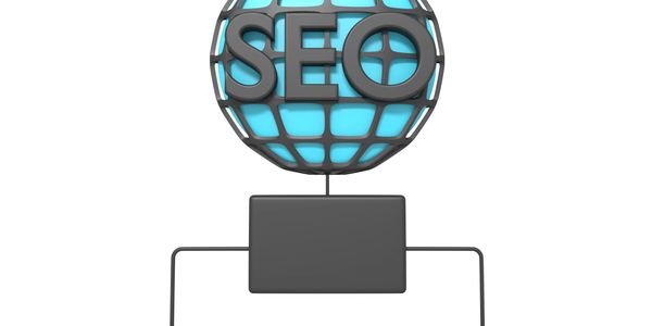 3D illustration of SEO concept with globe and network connections.