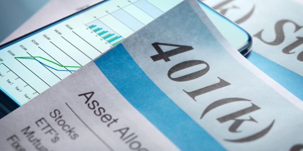 401(k) investment document with financial data.