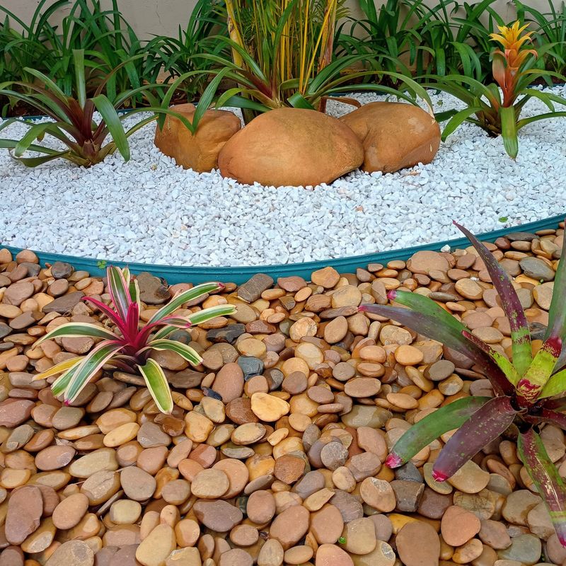 Garden decorated with stones