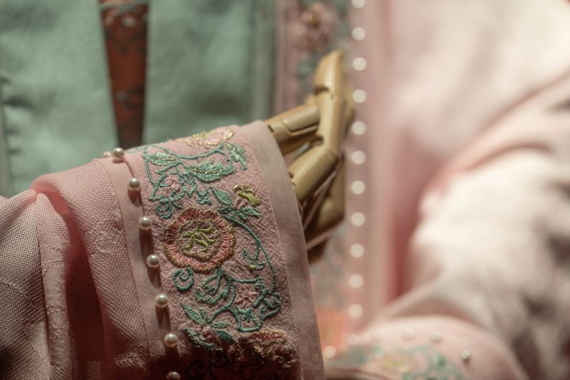 Detailed Embroidery on Elegant Traditional Clothing