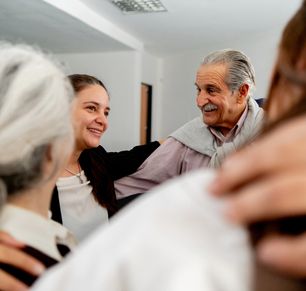 Caregivers supporting loved ones.