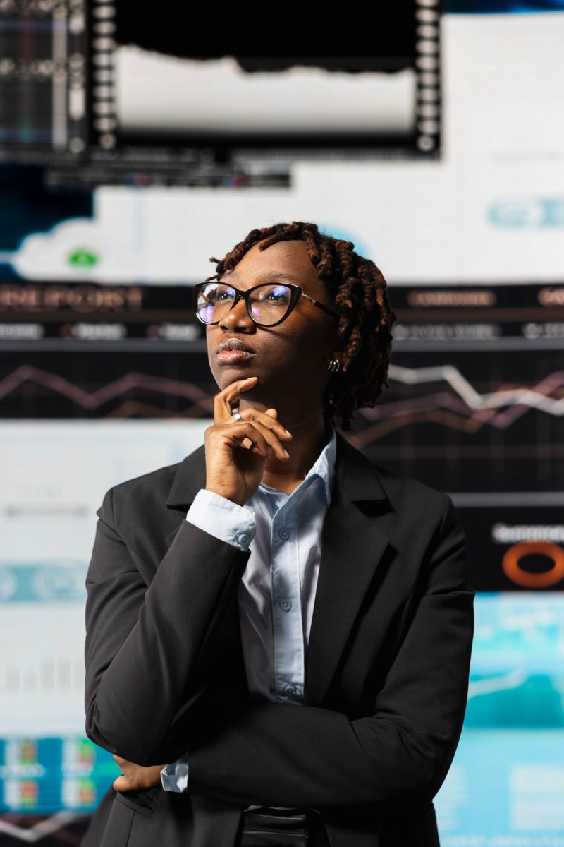 Business expert reviewing digital dashboard with revenue projection models, doing strategic planning. Manager using infographics to do corporate financial management analysis