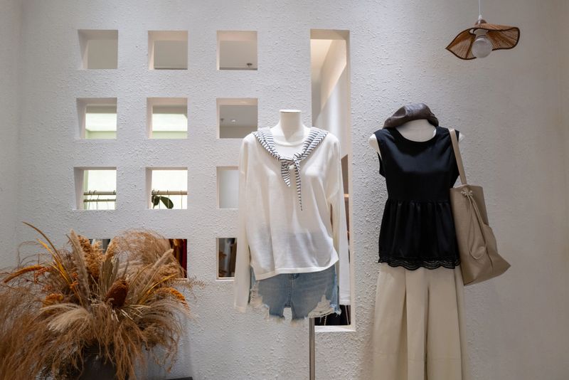 A modern decorated women's clothing store in a shopping mall