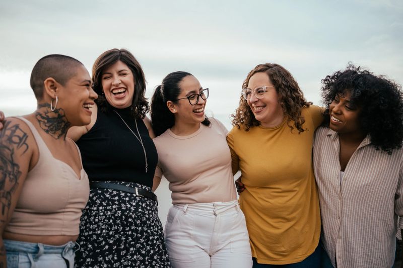 Female friends socializing with each other