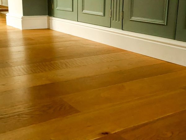 Skirting boards fitted as part of a professional carpentry project.