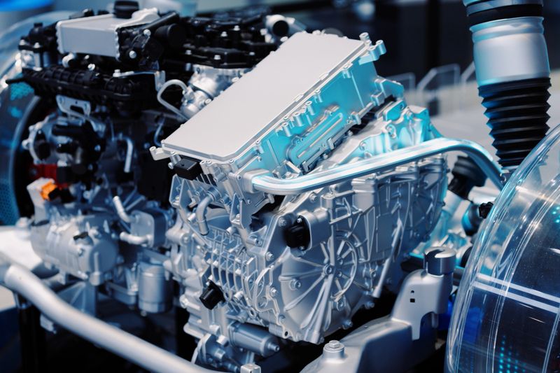 The electric motor inside an electric vehicle