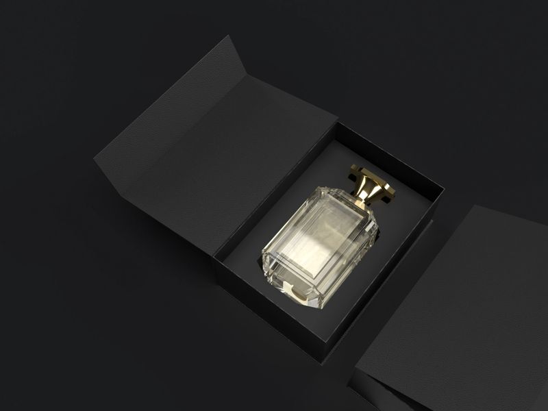 Perfume box black with perfume inside 3D