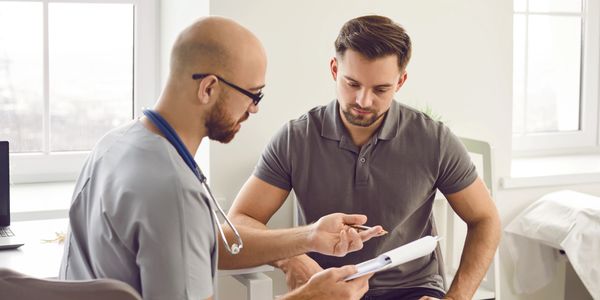 Doctor discussing care options with a patient.