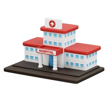 3D model of a hospital building.