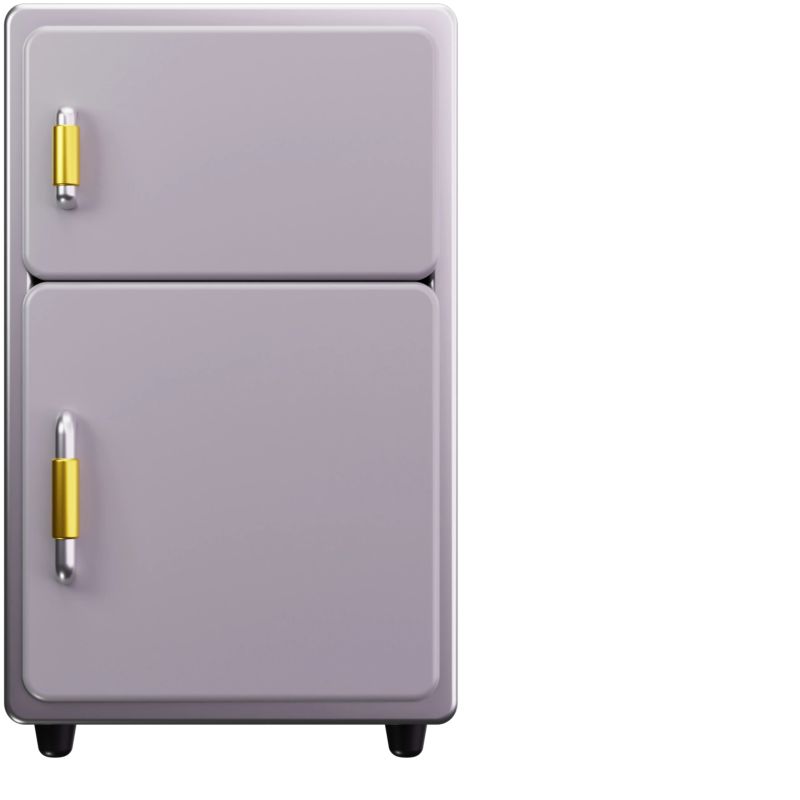3D gray refrigerator illustration for kitchen and home interior scenes
