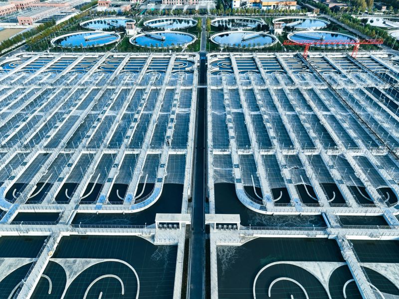 Aerial clarifiers in modern sewage treatment plant