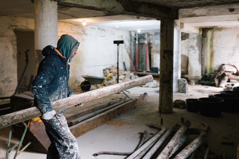 Renovation work in a cellar