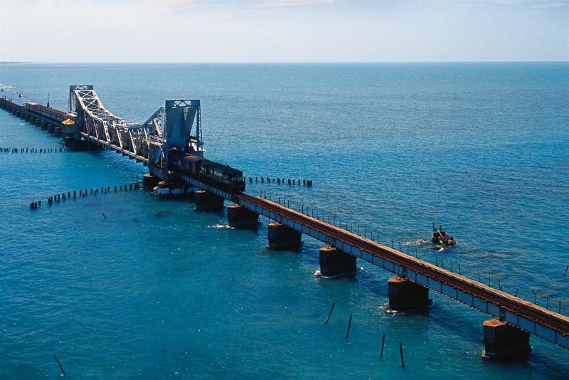 Pamban bridge Rameswaram Rameshwaram Tamil Nadu India