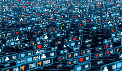 A sea of digital social media notifications.