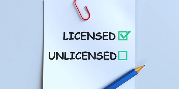 A checklist showing a green check mark next to 'Licensed' and an empty box next to 'Unlicensed'.