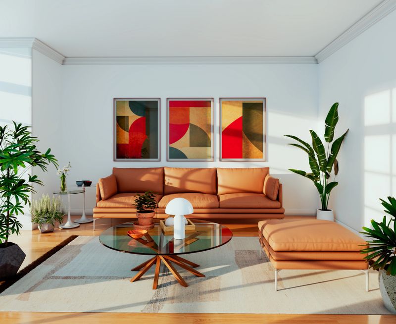 Large luxury modern bright interiors Living room mockup illustration 3D rendering image