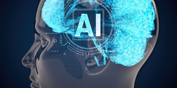 Digital brain with AI technology highlighted in a human head.