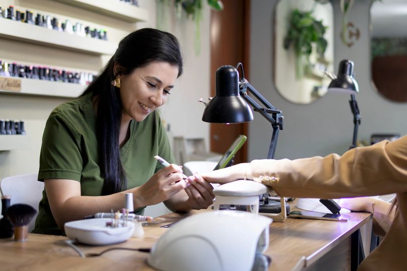 Manicurist at work