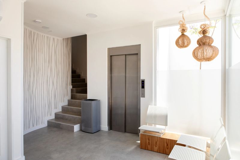 Reception and waiting room of a medical clinic without people - Buenos Aires - Argentina