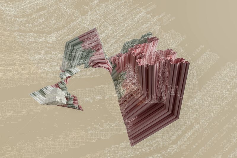 Abstract geometric shapes background image - 3D generated.