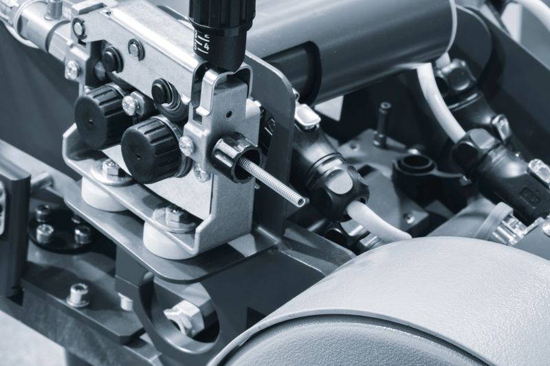 Part of modern industrial welding machine, industrial concept background