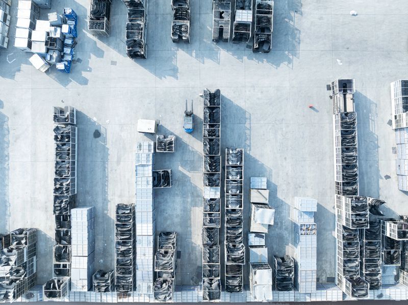 Aerial photography of large car manufacturers and large factories