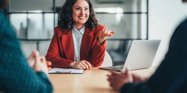 Woman talking in a meeting