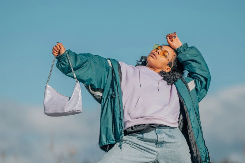 fashionable urban casual girl outdoors