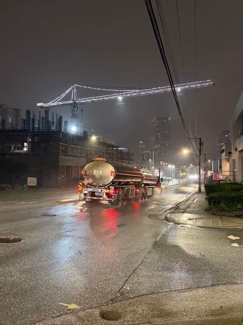 Tanker Truck Rainy Morning
