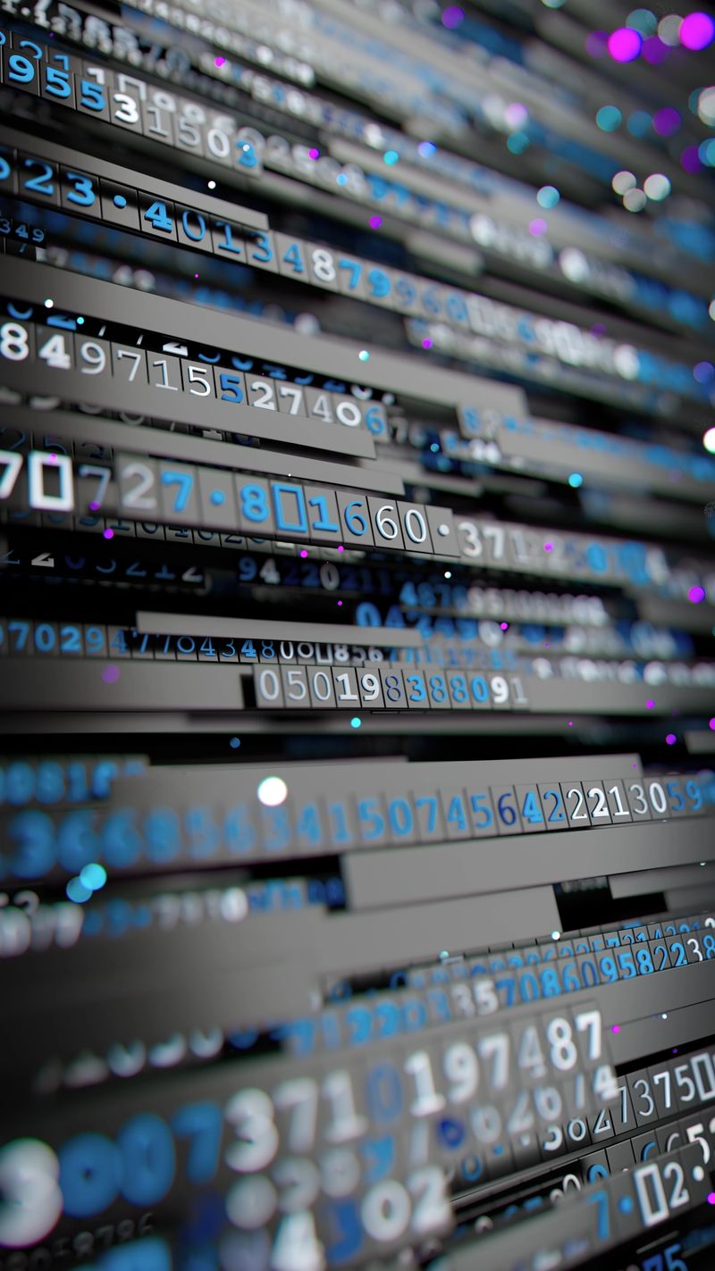 Vivid abstract stock image featuring cascading numbers and colorful digital bars, conveying technology, data, and networking concepts. Ideal for tech, IT, analytics, and futuristic business visuals.