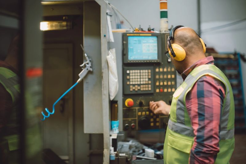 Close up shot of the CNC high-speed gun-drill machine drilling the water channel of injection mould cutting the parts with oil coolant method and simultaneous cooling in a metal manufacturing factory.