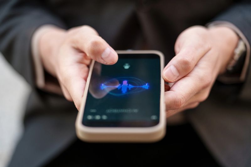 Close-up view of adult hands holding a smartphone displaying a digital interface. The image highlights mobile technology, screen interaction, and modern digital communication without revealing personal identity.