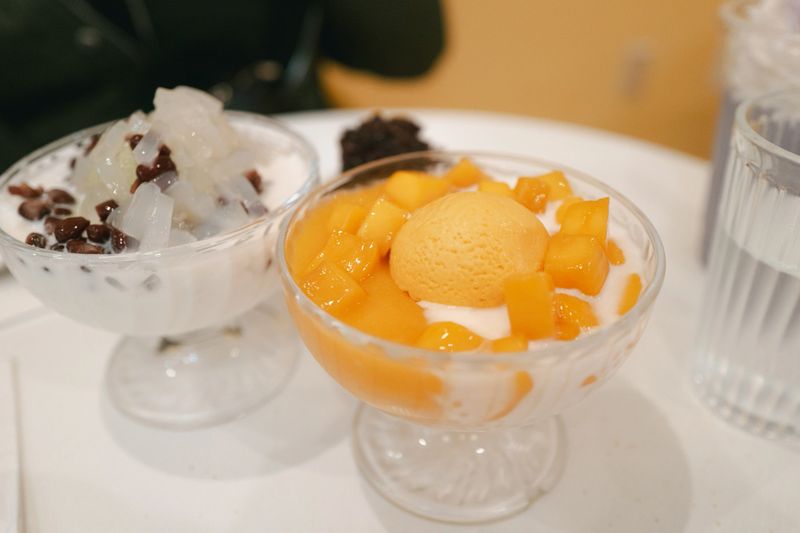 Mango and coconut milk asian dessert