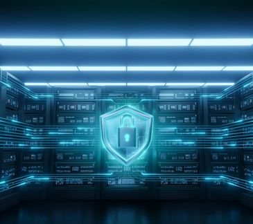 Digital shield lock symbolizing cybersecurity.