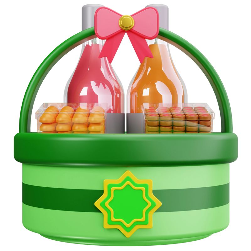 Gift basket filled with Eid treats symbolizing generosity and celebration