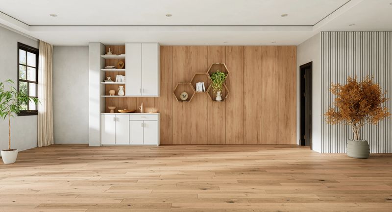 Beautifully installed hardwood flooring in a modern living room.