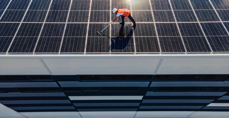 Innovative solar panels integrated with military-grade energy storage technology.