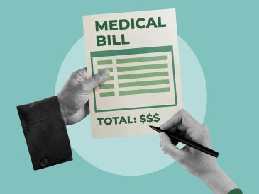 Person holding a medical bill.