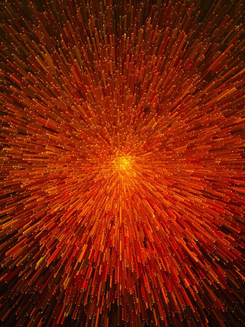 Digital composite of super nova, exploding light