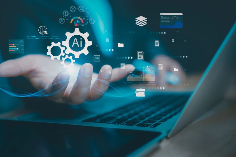 Machine learning AI agents concept with artificial intelligence automation, neural network processing, intelligent algorithms, advanced technology development supporting systems, and future innovation