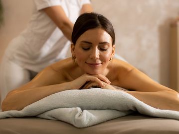 Woman enjoying a relaxing massage.