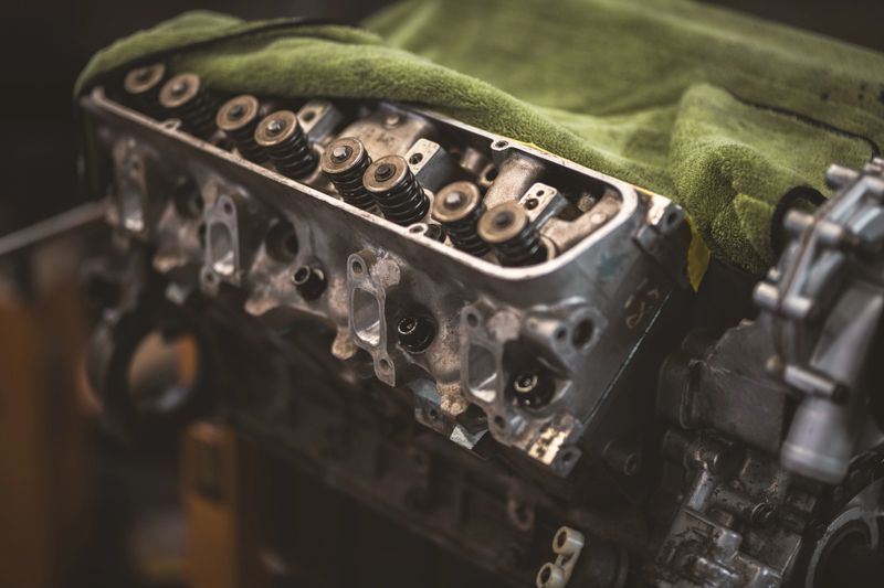 This detailed shot shows the intricate components of an engine, highlighting the precision of its design