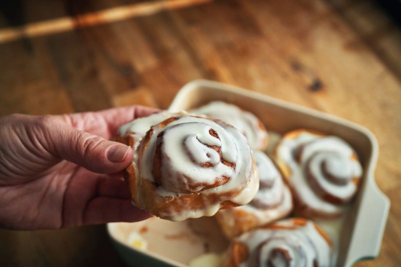 Fresh Baked Cinnamon Buns with Icing