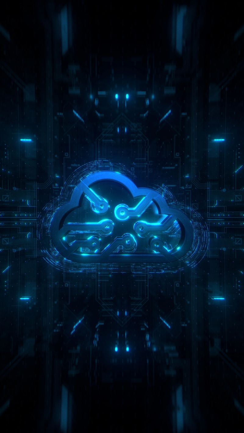 Innovative background of Cloud Solutions. Futuristic cloud icon technology background