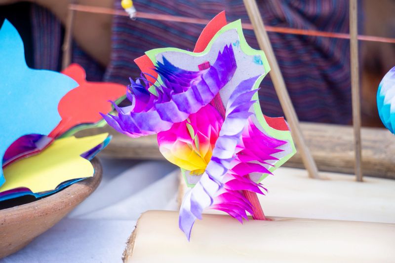 Indonesian traditional toys made from colored paper and the shape can change.